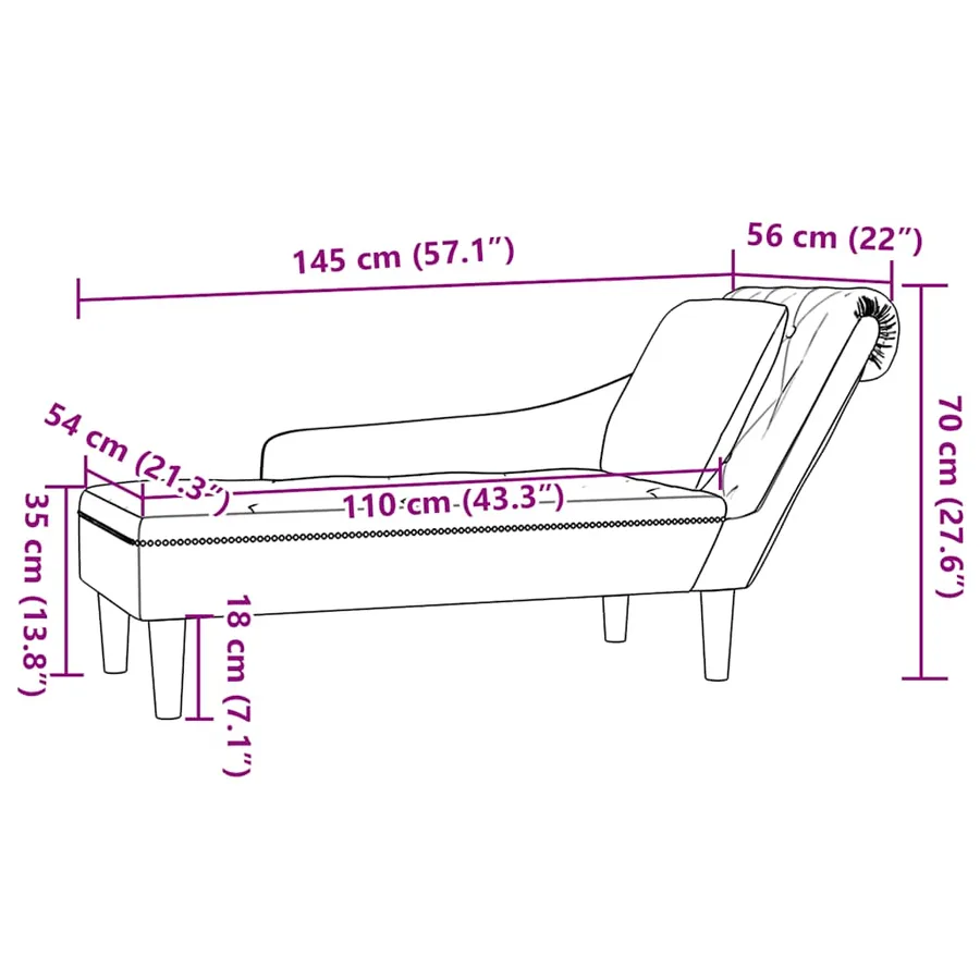 Fauteuil long et coussin et accoudoir droit gris foncé velours - 9