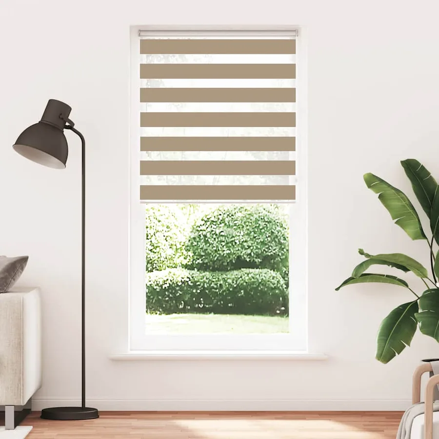Store zèbre marron sable largeur du tissu 100,9 cm polyester - 2