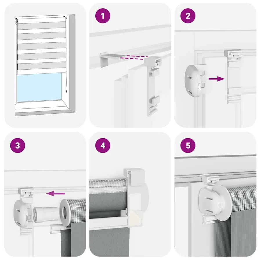 Store zèbre beige marbré largeur du tissu 105,9 cm polyester - 6