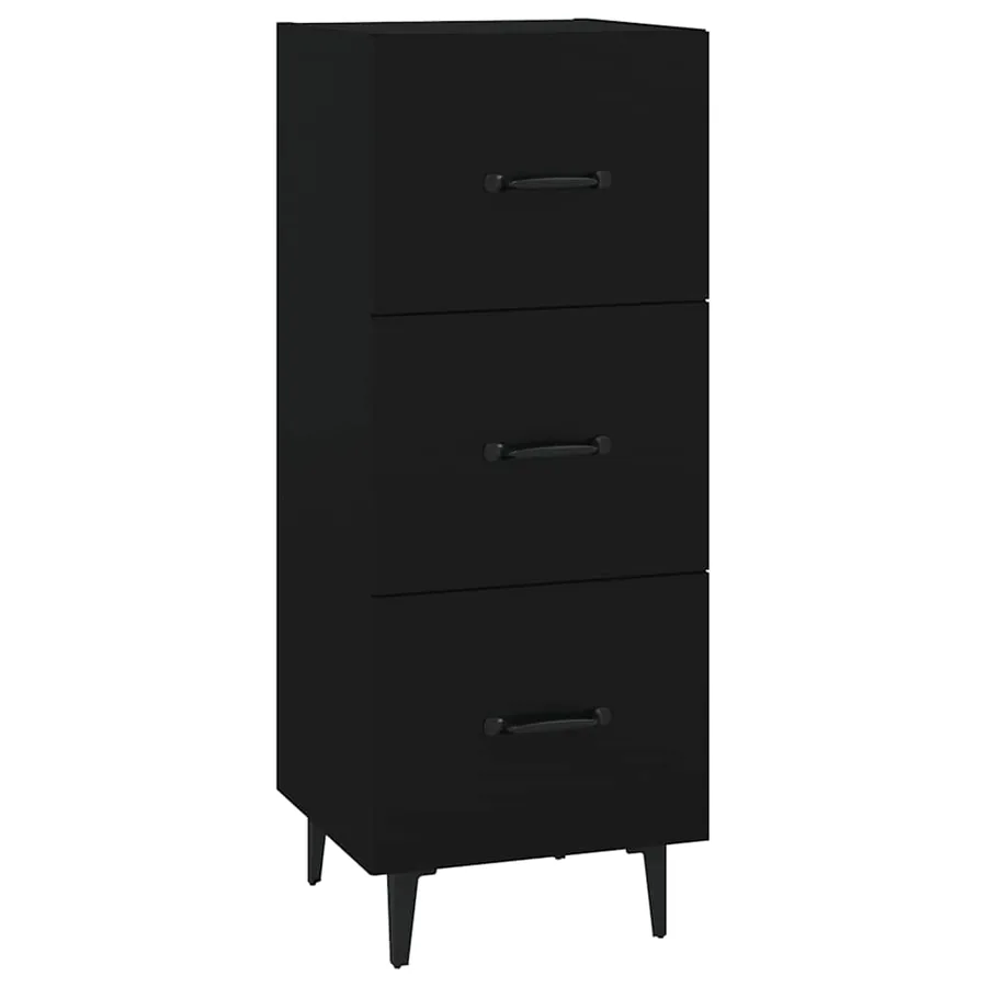 Buffet Noir 34,5x34x90 cm Bois d'ingénierie - 2
