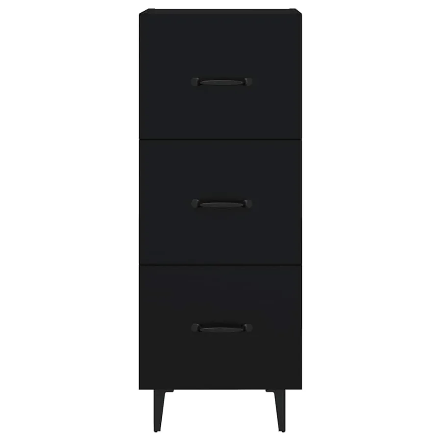Buffet Noir 34,5x34x90 cm Bois d'ingénierie - 5