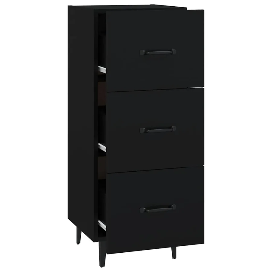 Buffet Noir 34,5x34x90 cm Bois d'ingénierie - 6