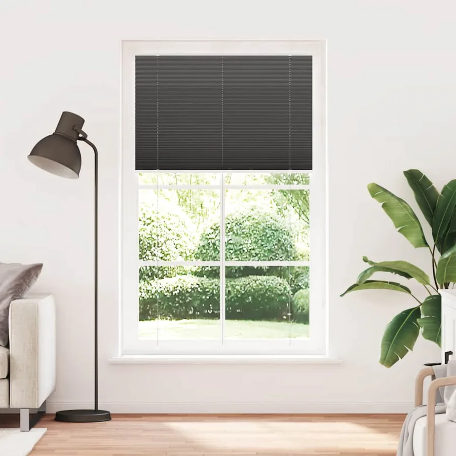 Store plissé noir 120x200 cm largeur du tissu 119,4cm polyester - 2