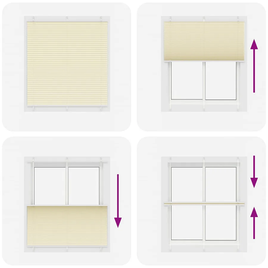 Store plissé crème 120x100cm largeur du tissu 119,4cm polyester - 5