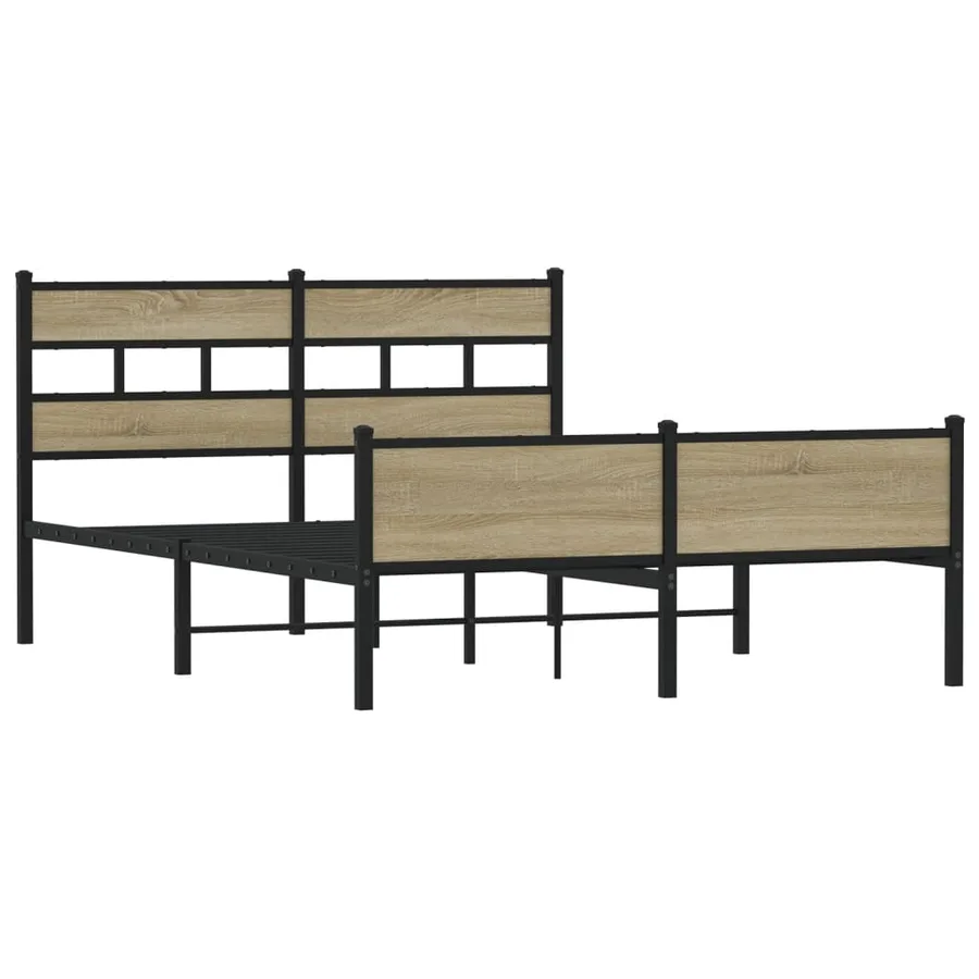 Cadre de lit sans matelas chêne sonoma 150x200 cm - 3