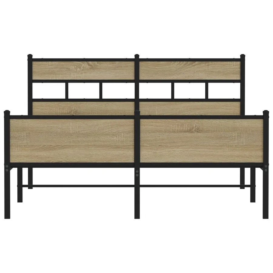 Cadre de lit sans matelas chêne sonoma 150x200 cm - 4