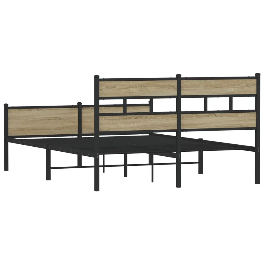 Cadre de lit sans matelas chêne sonoma 150x200 cm - 6