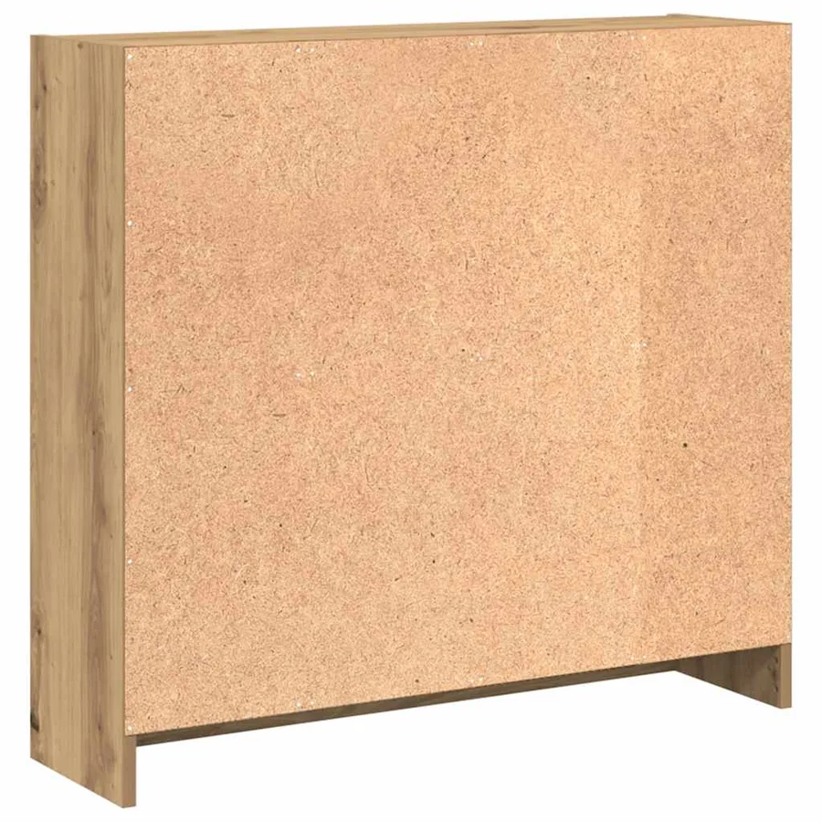Bibliothèque chêne artisanal 80x24x76 cm bois d'ingénierie - 5