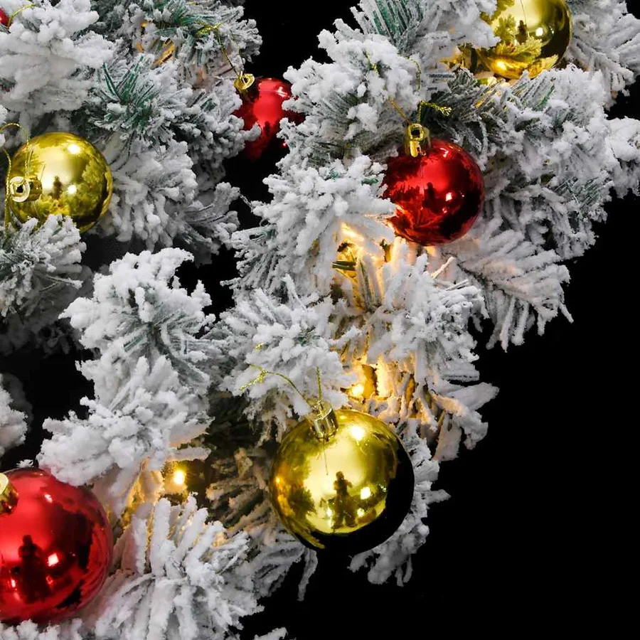 Guirlande de Noël avec boules et lumières LED vert 20 m PVC - 6