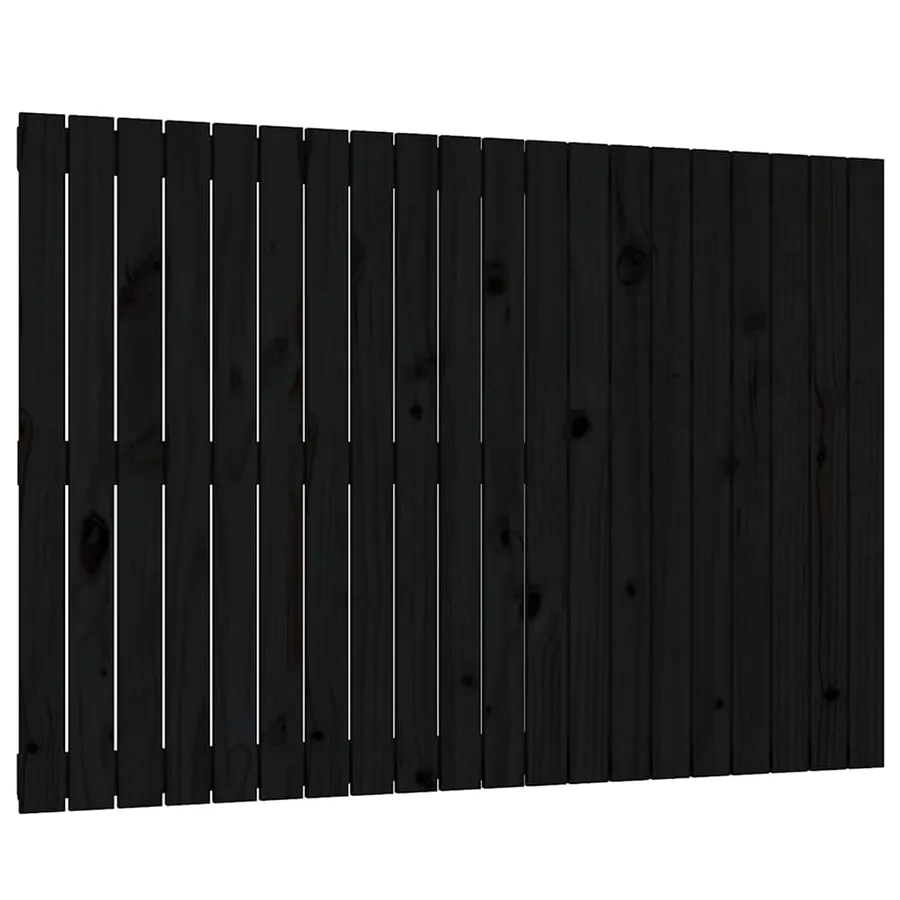 Tête de lit murale Noir 127,5x3x90 cm Bois massif de pin - 2