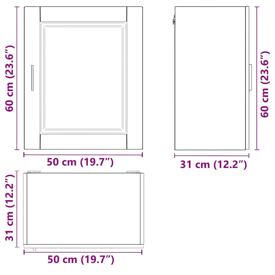 Armoires murales de cuisine 2 pcs Porto vieux bois - 13