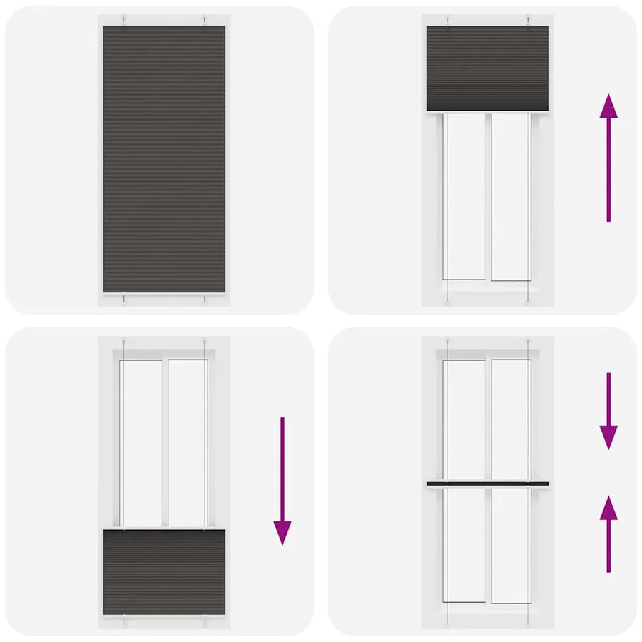 Store plissé noir 90x200 cm largeur du tissu 89,4 cm polyester - 7