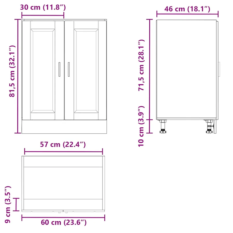 Armoire de cuisine Porto blanc bois d'ingénierie - 11