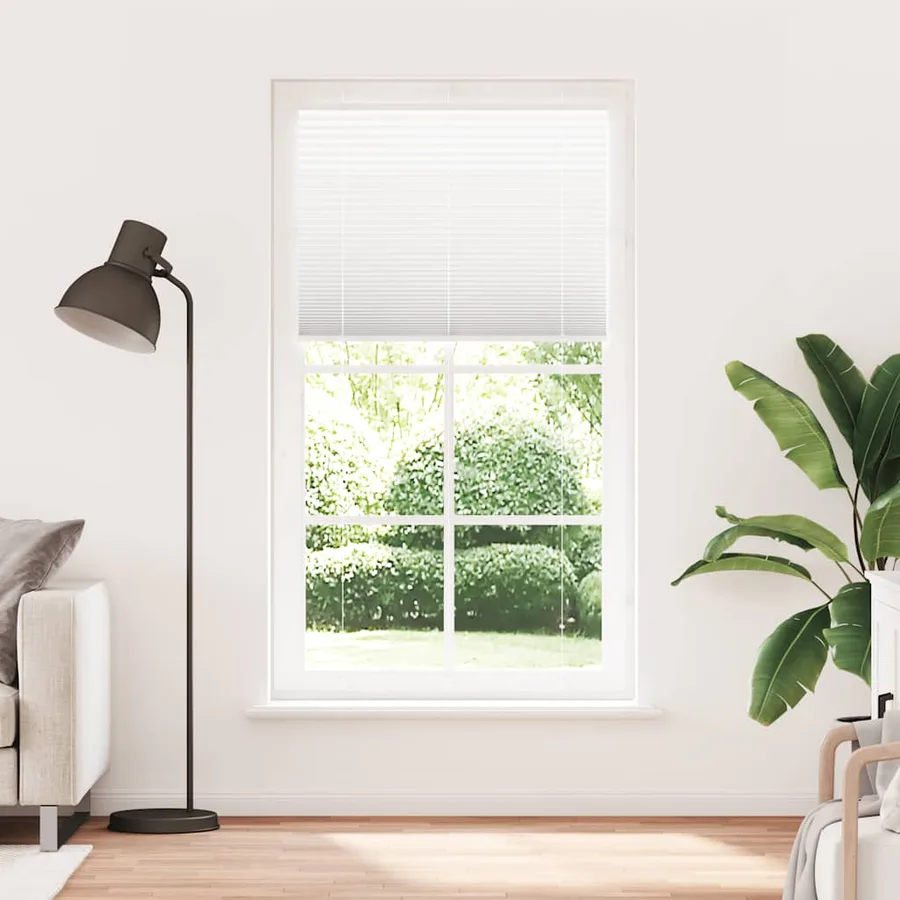 Store plissé blanc 105x200cm largeur du tissu 104,4cm polyester - 2