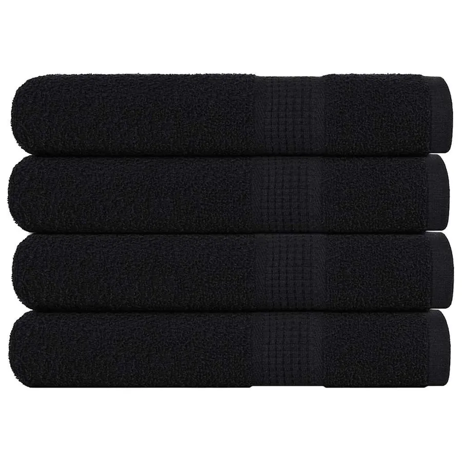 Serviettes FROGN 4 pcs noir 100x200 cm 360 g/m²