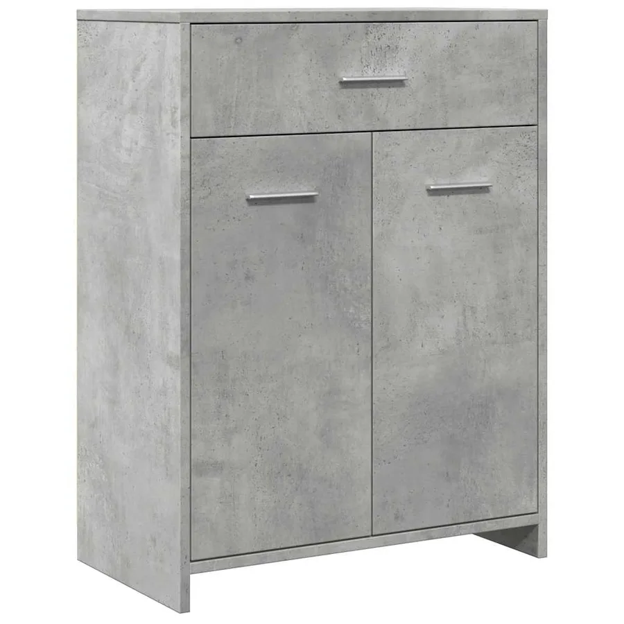 Armoire de salle de bain Gris béton 60x33x80 cm Aggloméré - 2