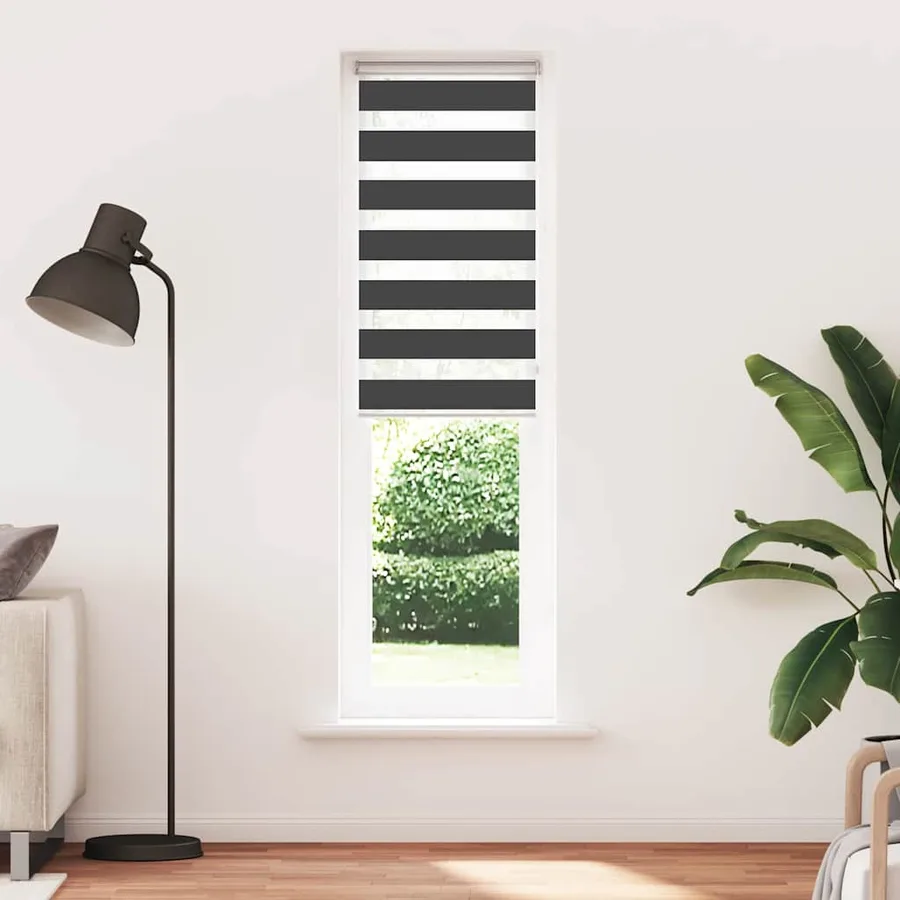 Store zèbre noir 60x200 cm largeur du tissu 55,9 cm polyester - 2