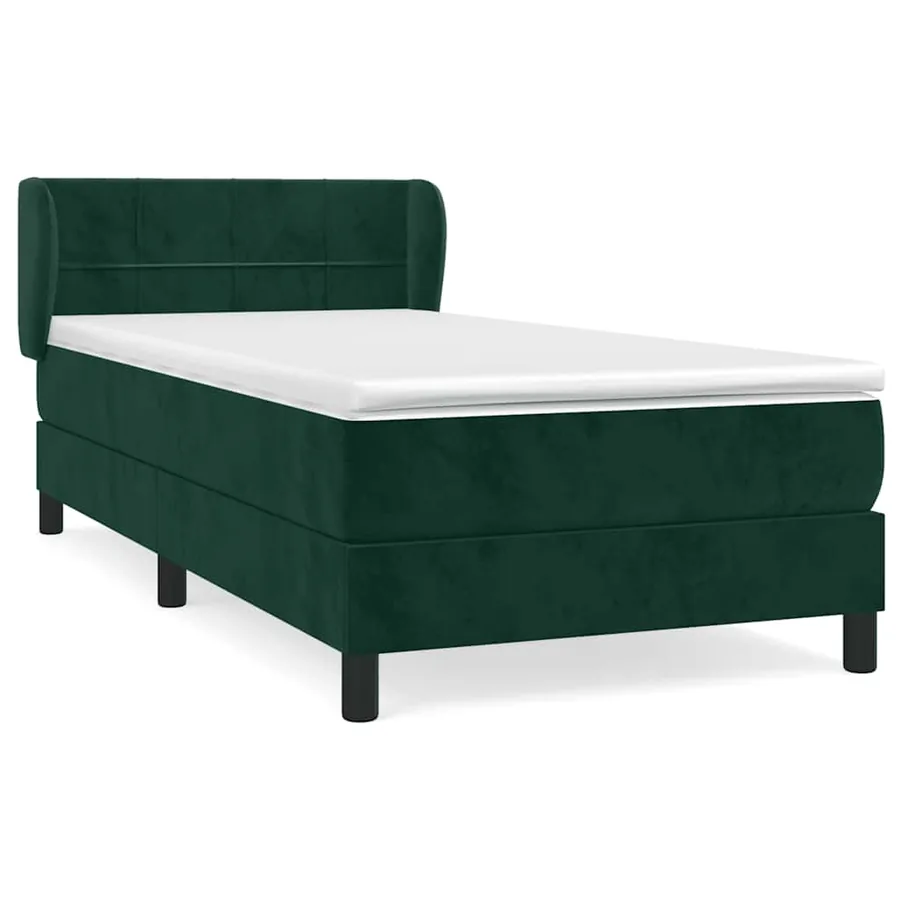 Sommier à lattes de lit avec matelas Vert foncé 100x200 cm - 2