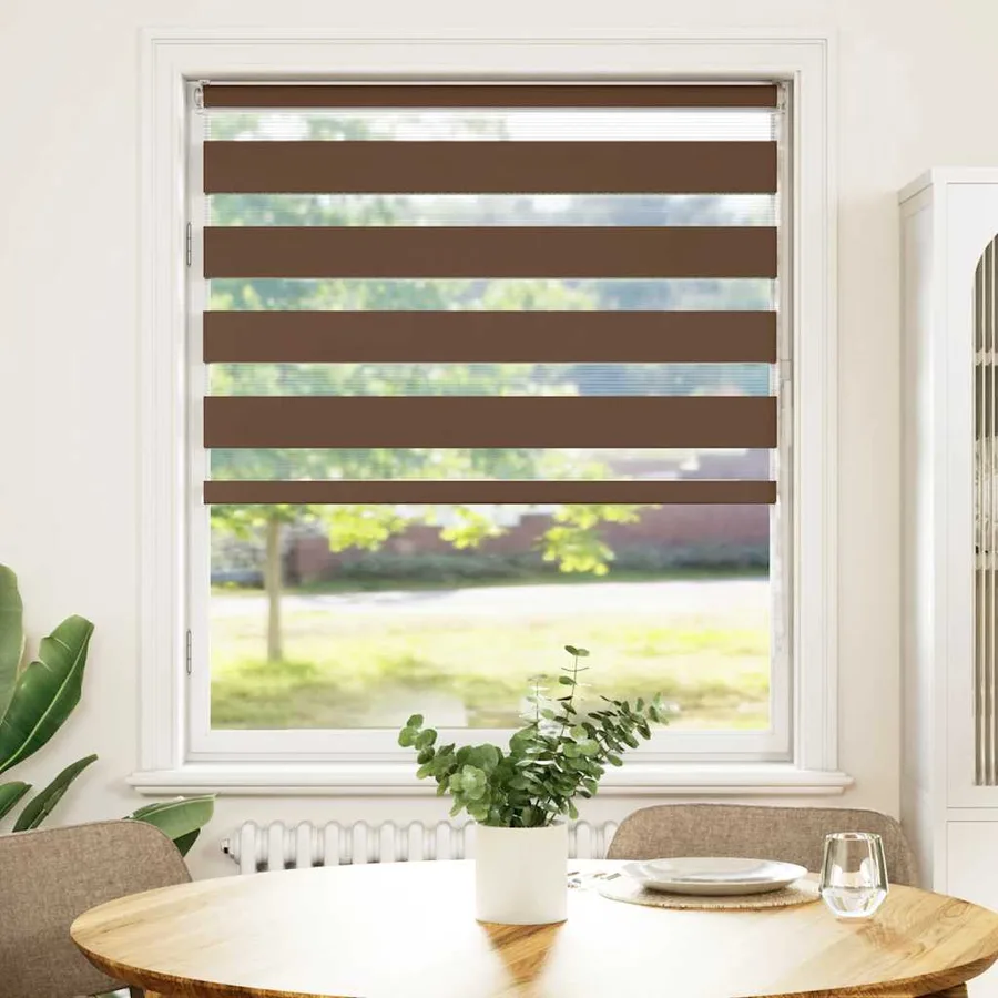 Store zèbre marron 105x100cm largeur du tissu 100,9cm polyester - 2