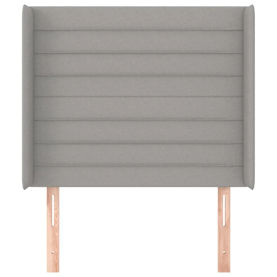 Tête de lit avec oreilles Gris clair 83x16x118/128 cm Tissu - 3