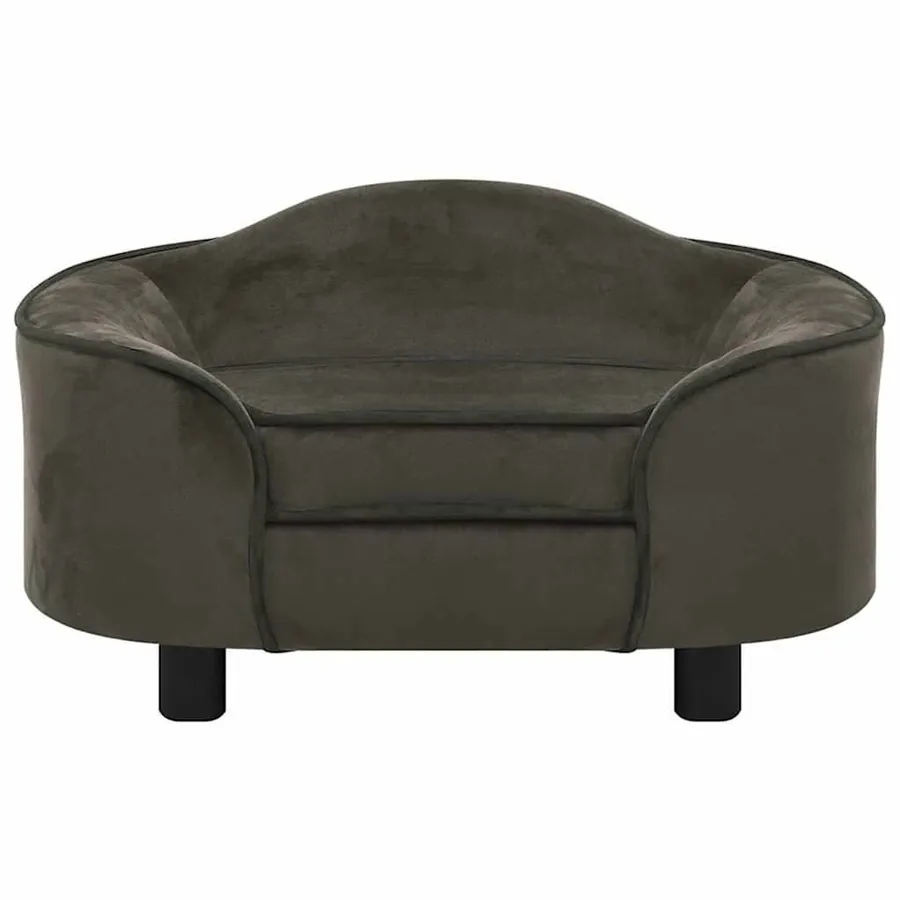 Canapé pour chien Gris foncé 67x47x36 cm Peluche - 2