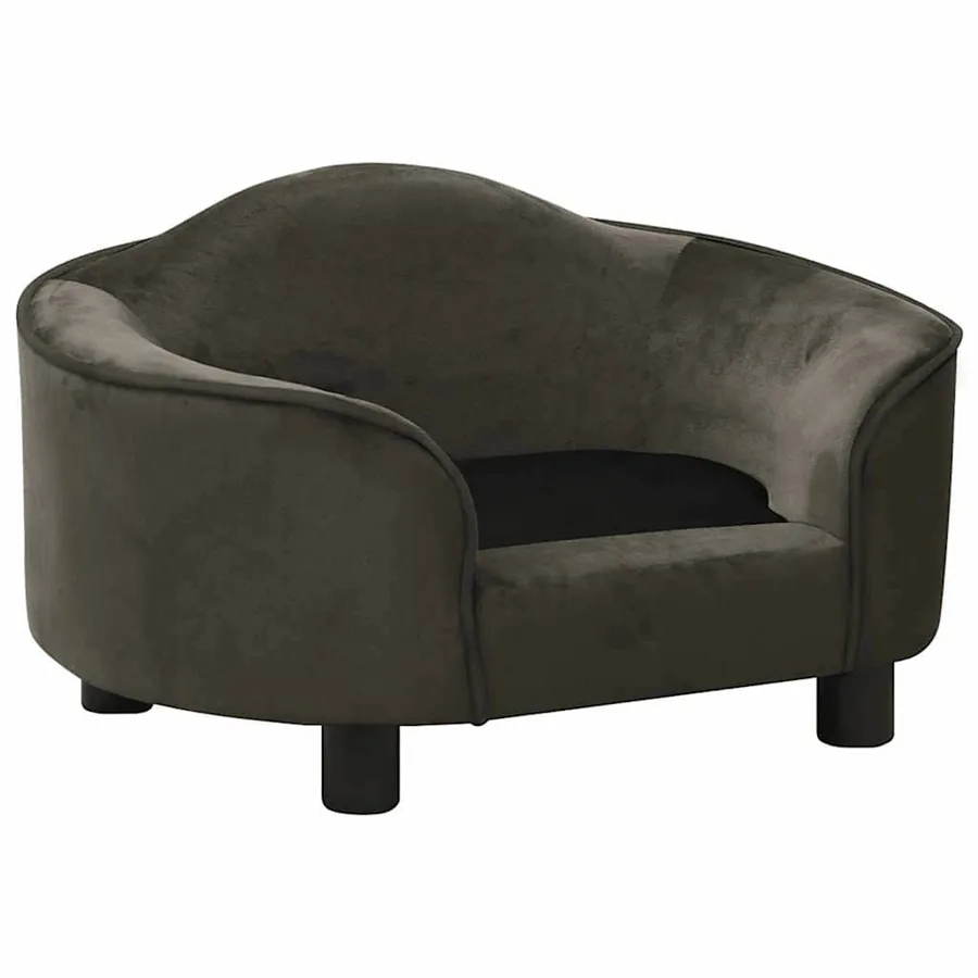 Canapé pour chien Gris foncé 67x47x36 cm Peluche - 3