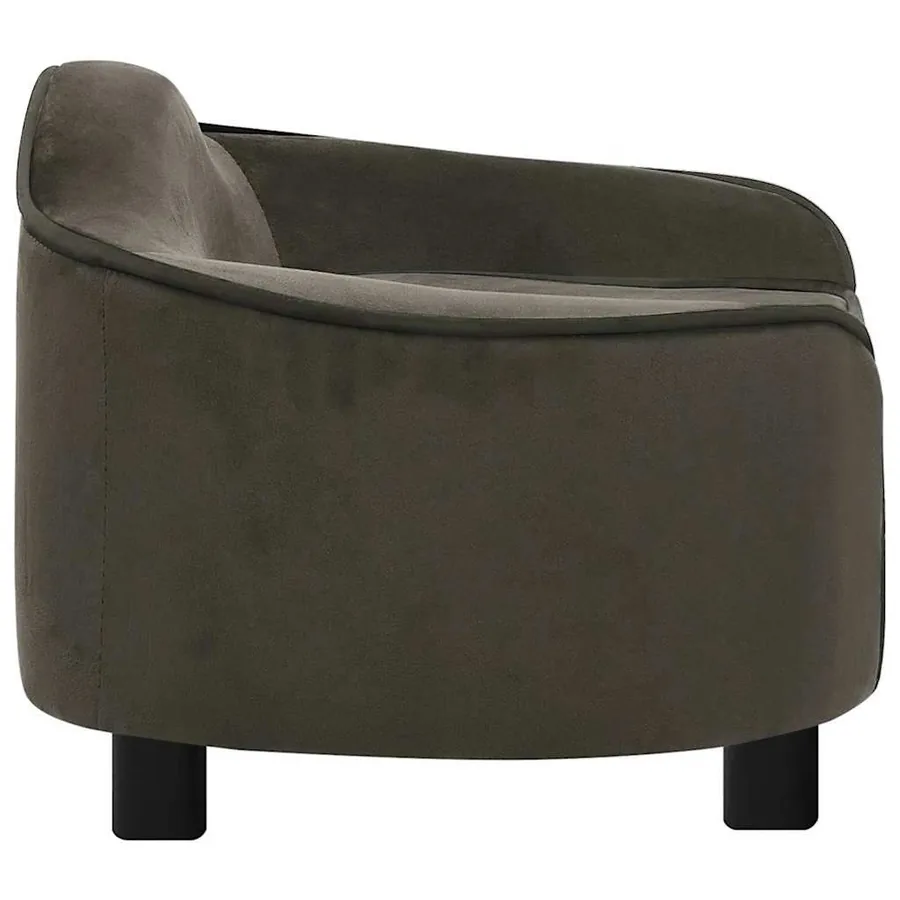Canapé pour chien Gris foncé 67x47x36 cm Peluche - 4