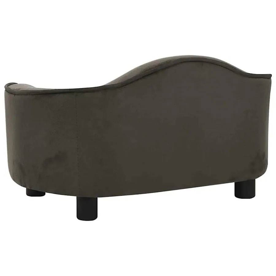 Canapé pour chien Gris foncé 67x47x36 cm Peluche - 5