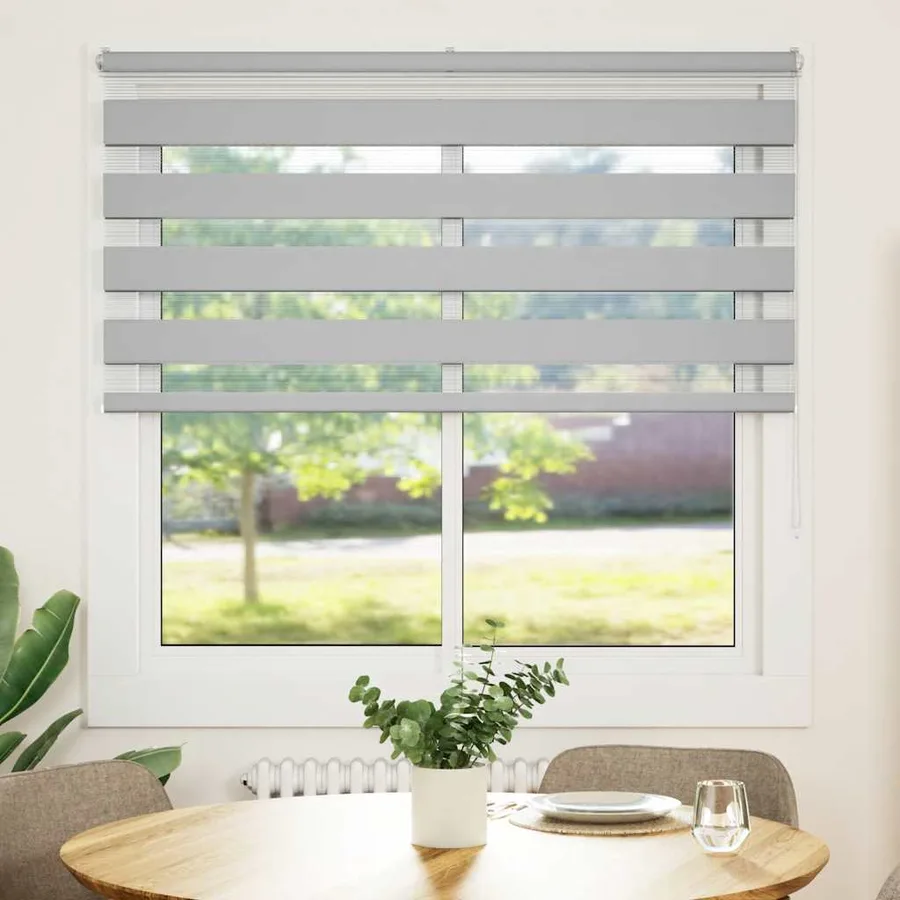 Store zèbre gris clair largeur du tissu 140,9 cm polyester - 2