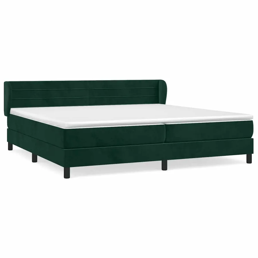 Sommier à lattes de lit et matelas Vert foncé 200x200cm Velours - 2