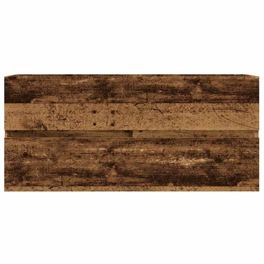 Armoire lavabo vieux bois 100x38,5x45 cm bois d'ingénierie - 4