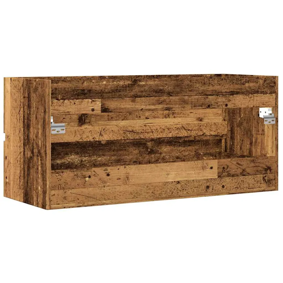 Armoire lavabo vieux bois 100x38,5x45 cm bois d'ingénierie - 6