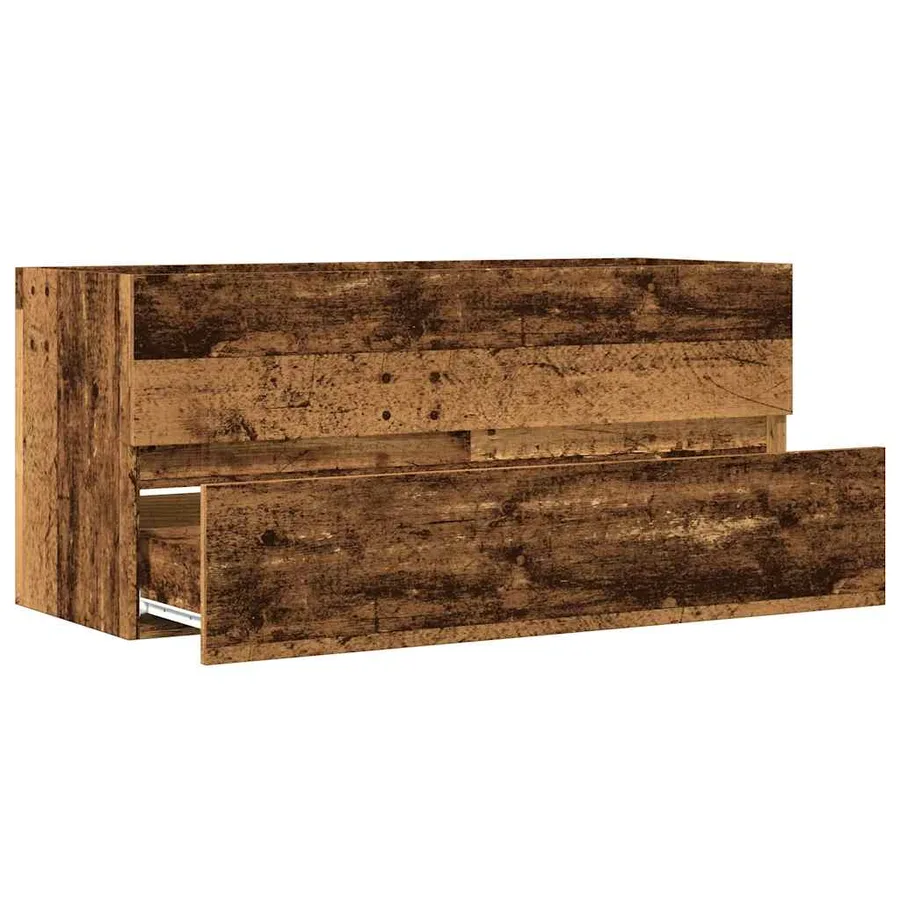 Armoire lavabo vieux bois 100x38,5x45 cm bois d'ingénierie - 7