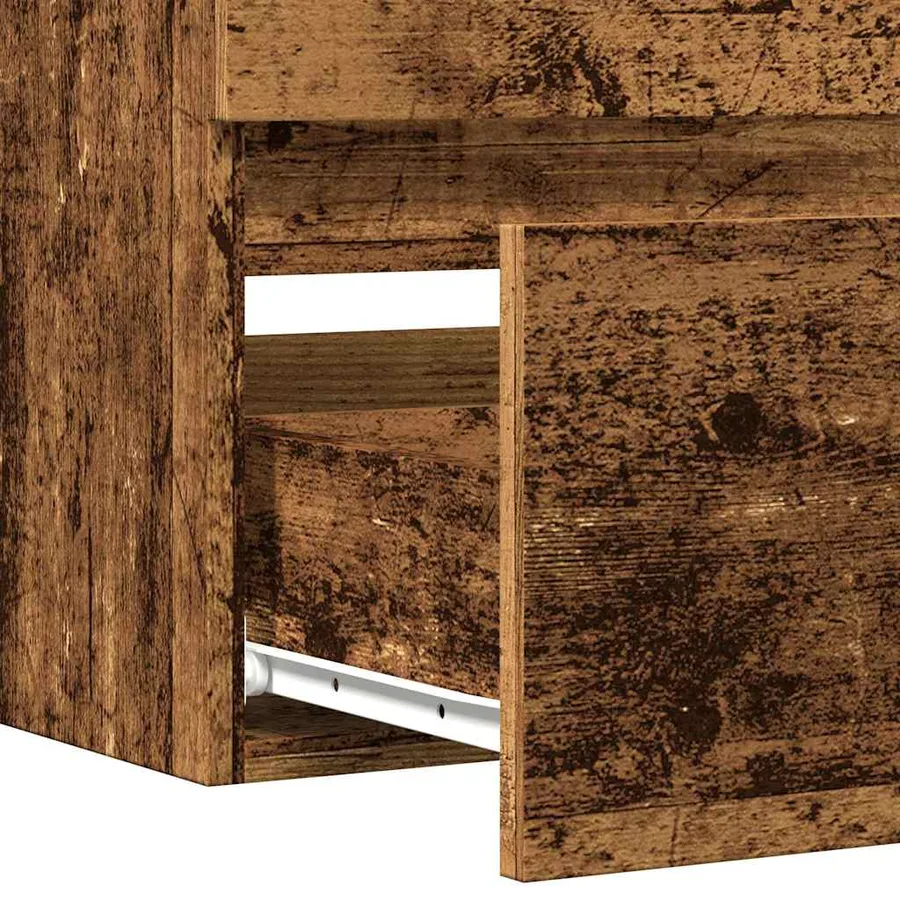 Armoire lavabo vieux bois 100x38,5x45 cm bois d'ingénierie - 8