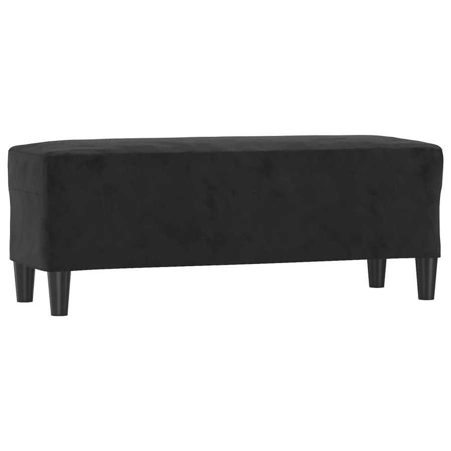 Banc Noir 100x35x41 cm Velours - 2