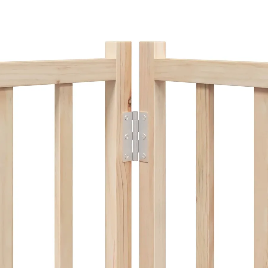 Barrière pour chiens avec porte 4 panneaux bois de sapin massif - 10