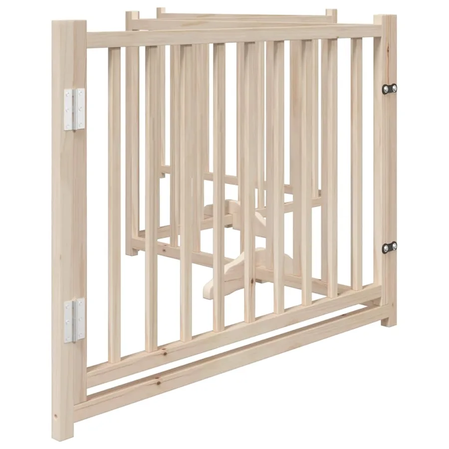 Barrière pour chiens avec porte 4 panneaux bois de sapin massif - 5
