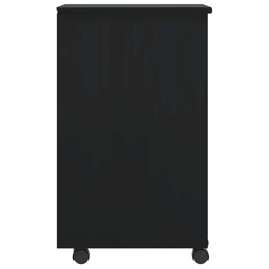 Armoire roulante avec tiroirs MOSS noir bois de pin solide - 4
