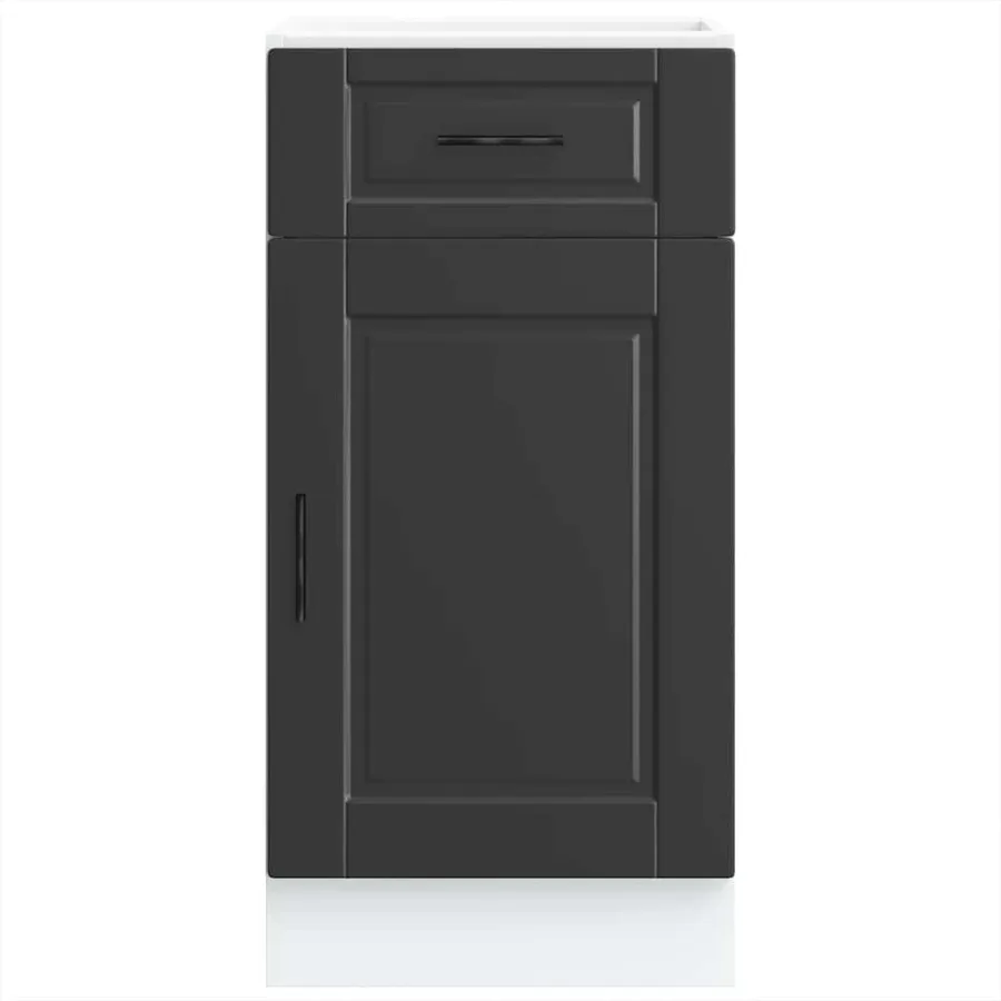 Armoire de cuisine Porto noir bois d'ingénierie - 4