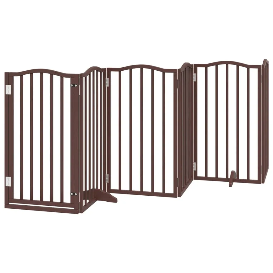 Barrière pour chiens avec porte 6 panneaux bois de peuplier - 2