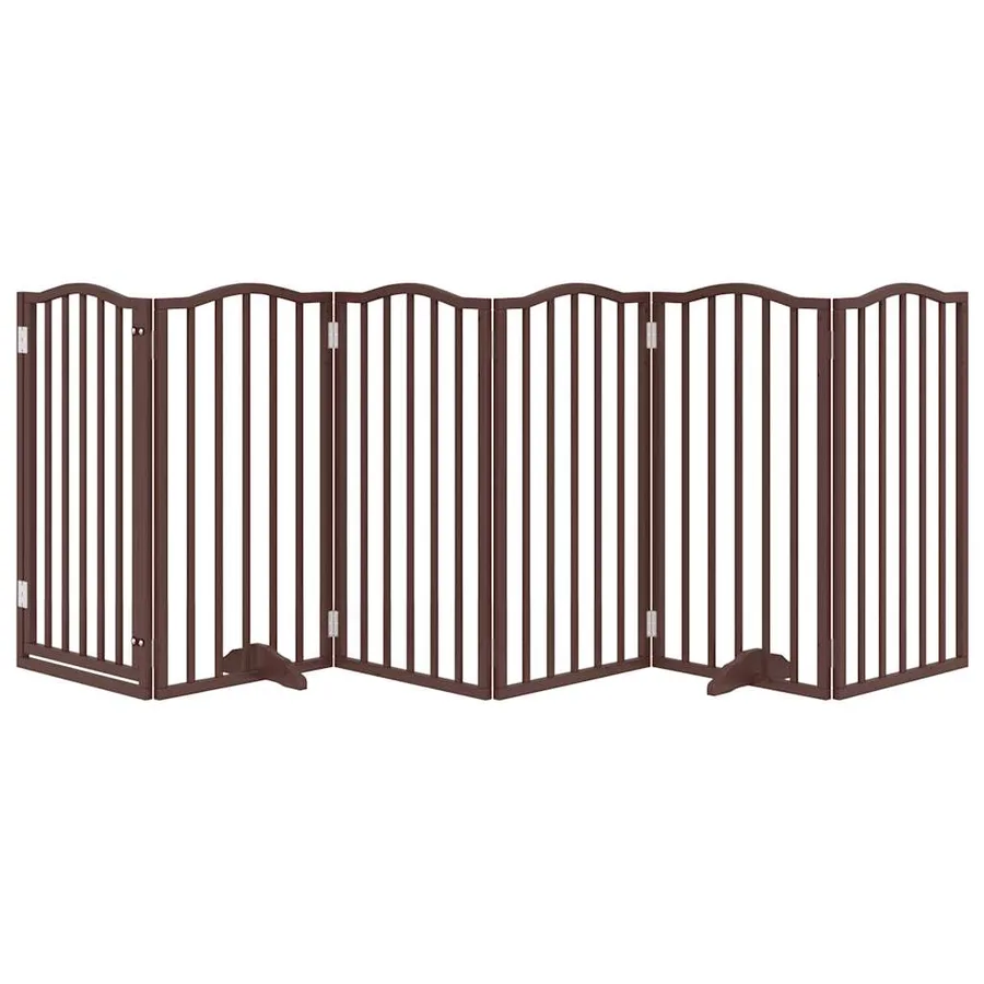 Barrière pour chiens avec porte 6 panneaux bois de peuplier - 3