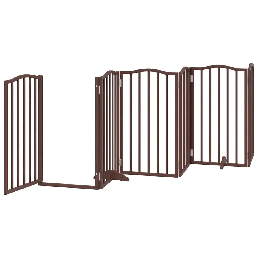 Barrière pour chiens avec porte 6 panneaux bois de peuplier - 4