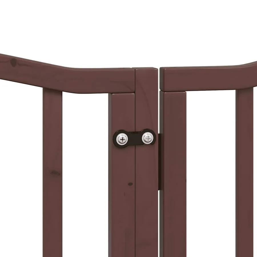 Barrière pour chiens avec porte 6 panneaux bois de peuplier - 8