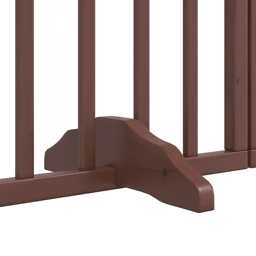 Barrière pour chiens avec porte 6 panneaux bois de peuplier - 9