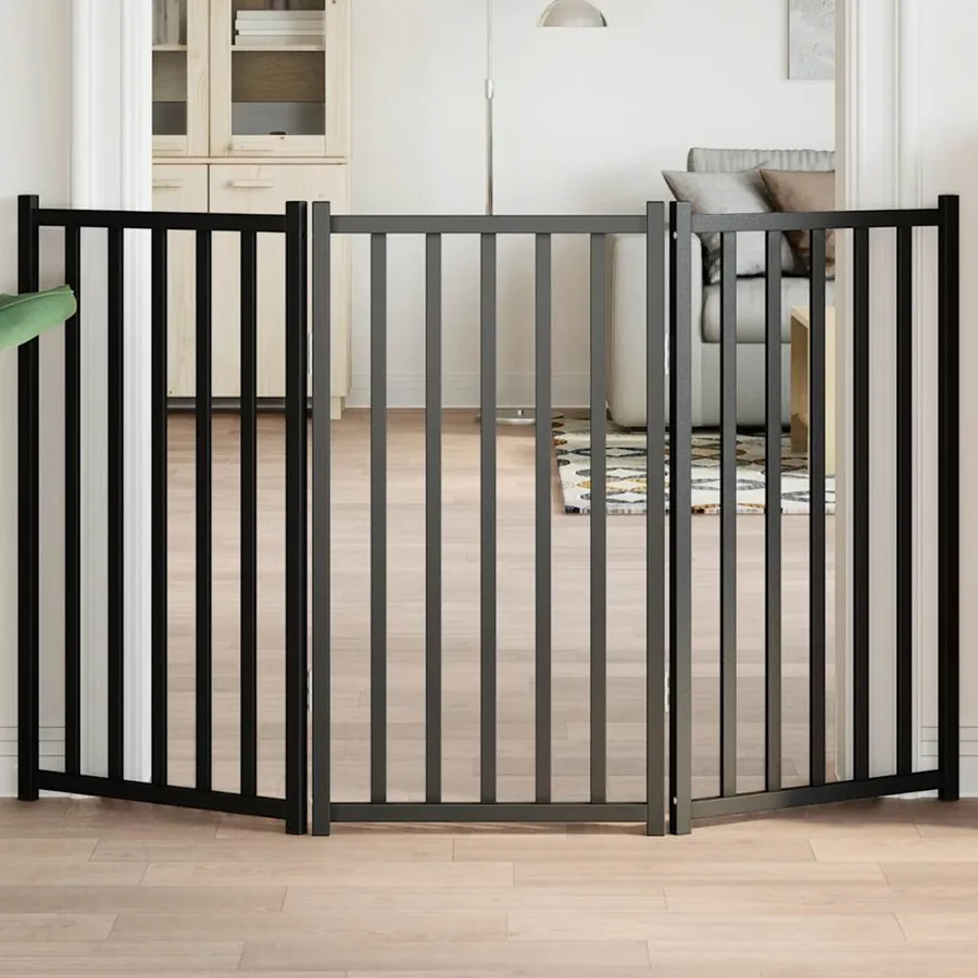 Barrière pour chien pliable 3 panneaux 150 cm bois sapin massif