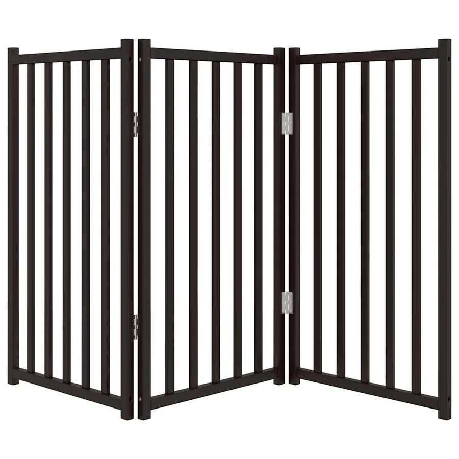 Barrière pour chien pliable 3 panneaux 150 cm bois sapin massif - 4