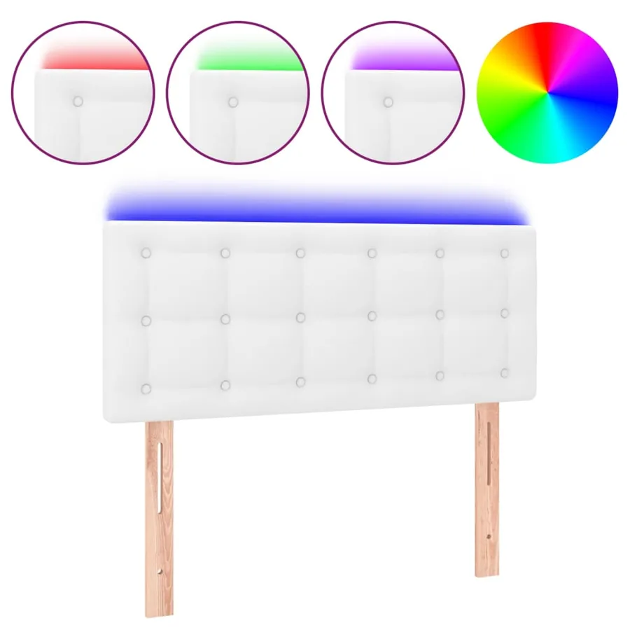 Tête de lit à LED Blanc 80x5x78/88 cm Similicuir - 2