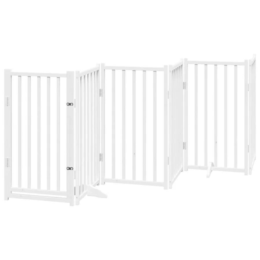 Barrière pour chien porte pliable 15 panneaux bois de peuplier - 4