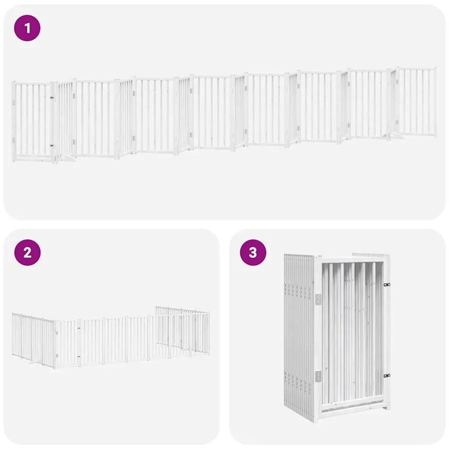 Barrière pour chien porte pliable 15 panneaux bois de peuplier - 6