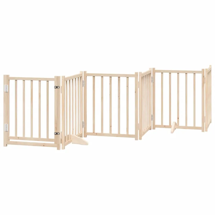 Barrière pour chien porte pliable 15 panneaux bois de peuplier - 4
